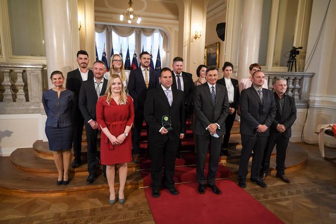 Predsednik Republike Slovenije je v Predsedniški palači priredil slovesnost ob razglasitvi prejemnika naziva Inovativni mladi kmet/kmetica 2021