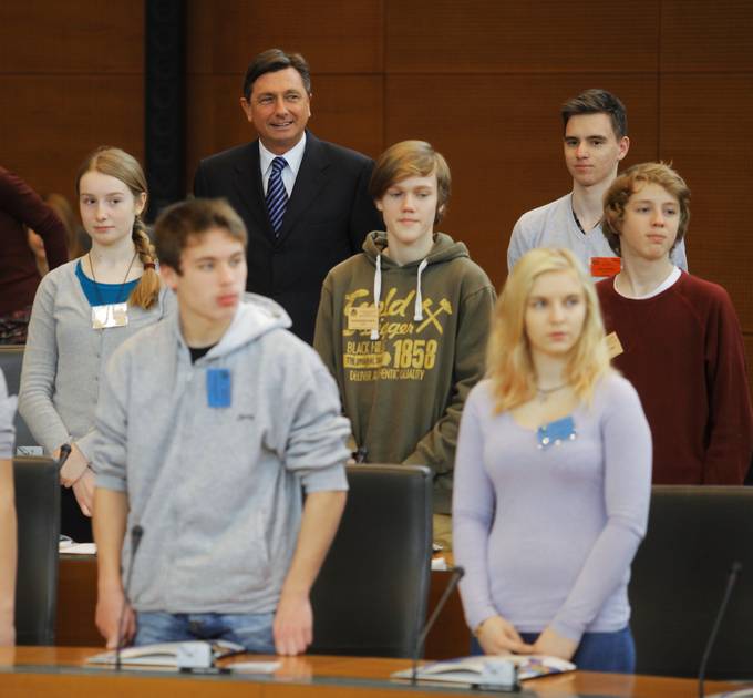 Predsednik republike Borut Pahor na zasedanju 23. nacionalnega otroškega parlamenta
