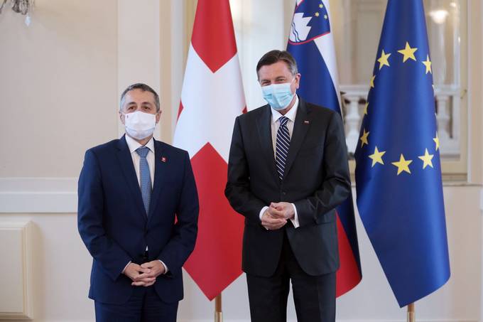 Predsednik Pahor je sprejel švicarskega ministra za zunanje zadeve Cassisa