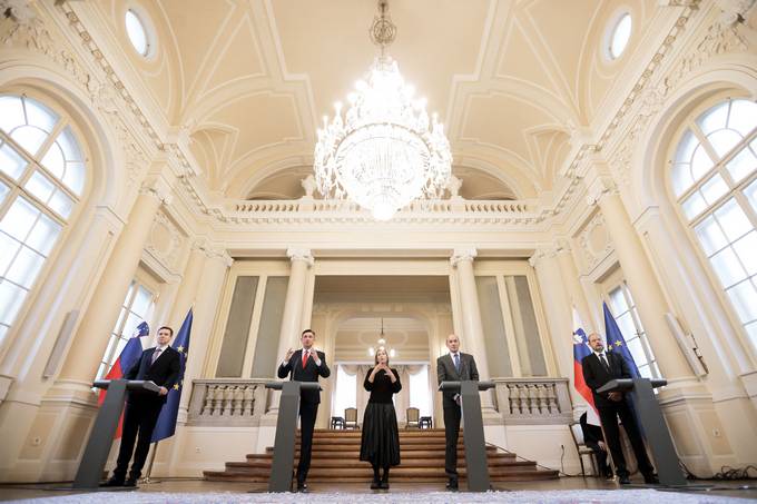 V Predsedniški palači potekalo izredno srečanje štirih predsednikov (4P)