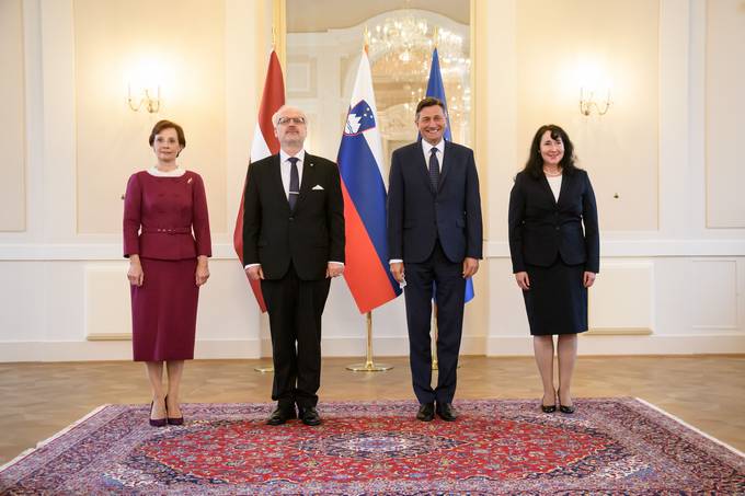Latvijski predsednik Levits ob 30. obletnici vzpostavitve diplomatskih odnosov med državama na uradnem obisku v Sloveniji