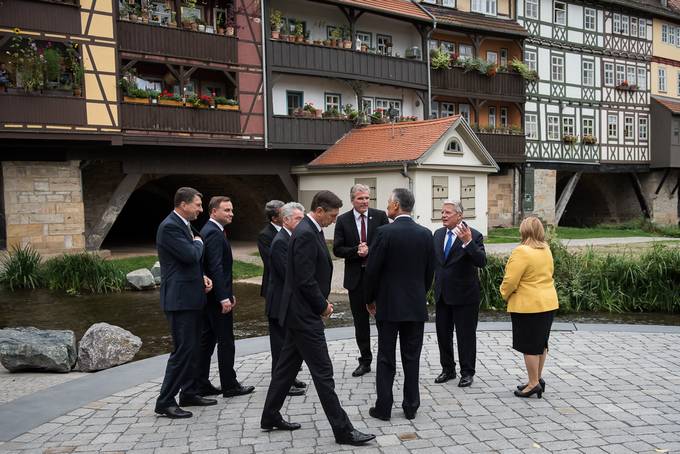 Predsednik Republike Slovenije Borut Pahor v Erfurtu, v nemški zvezni deželi Turingiji (Thüringen) zaključuje srečanje s predsedniki desetih evropskih držav