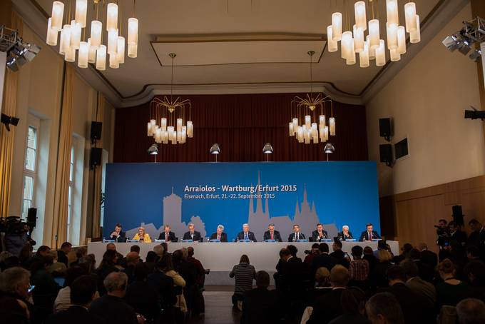 Predsednik Republike Slovenije Borut Pahor v Erfurtu, v nemški zvezni deželi Turingiji (Thüringen) zaključuje srečanje s predsedniki desetih evropskih držav