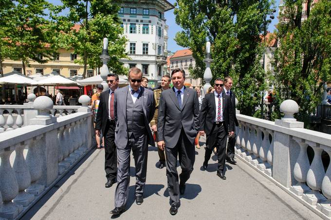 Predsednik republike Borut Pahor z estonskim predsednikom Toomasom Hendrikom Ilvesom