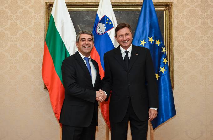 Rokovanje predsednika Republike Slovenije Boruta Pahorja in predsednika Republike Bolgarije Rosna Plevnelieva