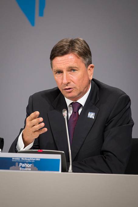 Predsednik Republike Slovenije Borut Pahor v Erfurtu, v nemški zvezni deželi Turingiji (Thüringen) zaključuje srečanje s predsedniki desetih evropskih držav