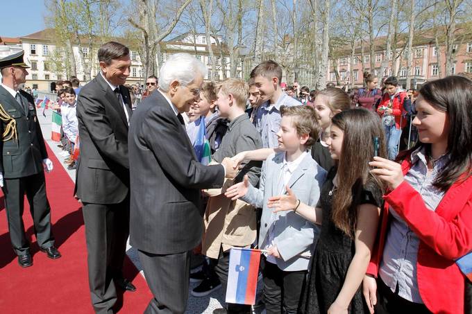 Predsednik Republike Slovenije Borut Pahor na prvem uradnem obisku v Republiki Sloveniji gosti predsednika Italijanske republike Sergia Mattarello