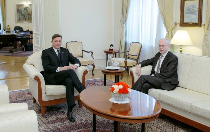 Predsednik Republike Slovenije Borut Pahor in predsednik Evropskega sveta Herman Van Rompuy