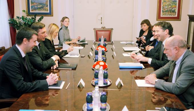 Predsednik republike Borut Pahor je sprejel šefa evroskupine in nizozemskega finančnega ministra Jeroena Dijsselbloema