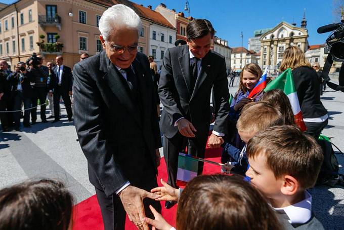 Predsednik Republike Slovenije Borut Pahor na prvem uradnem obisku v Republiki Sloveniji gosti predsednika Italijanske republike Sergia Mattarello