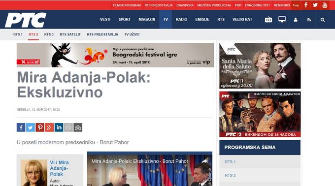 Intervju predsednika Pahorja z Miro Adanja-Polak