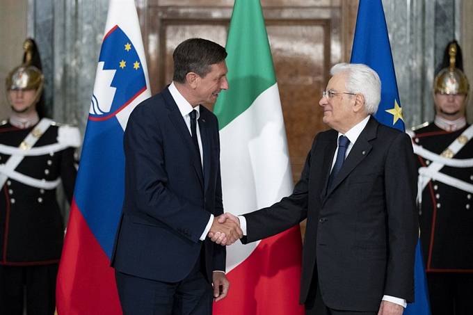 Predsednik Pahor in predsednik Italijanske republike Sergio Mattarella.
