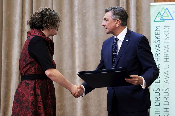 Predsednik Republike Slovenije Borut Pahor na osrednji slovesnosti ob 30-letnici delovanja Zveze slovenskih društev na Hrvaškem