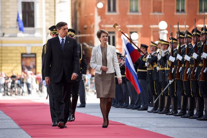 Predsednik Republike Slovenije Borut Pahor na uradnem obisku v Republiki Sloveniji gosti predsednico Švicarske konfederacije Simonetto Sommaruga.