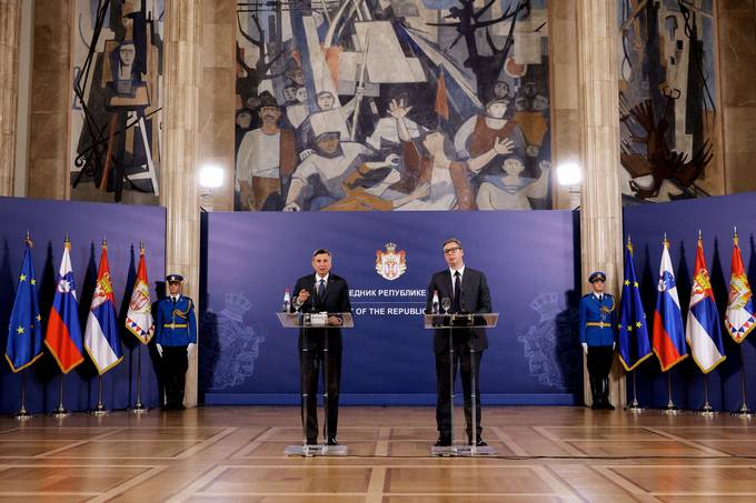 Predsednik Pahor in srbski predsednik Vučić