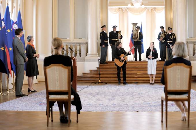 Slovesnost ob prazniku dela v Predsedniški palači