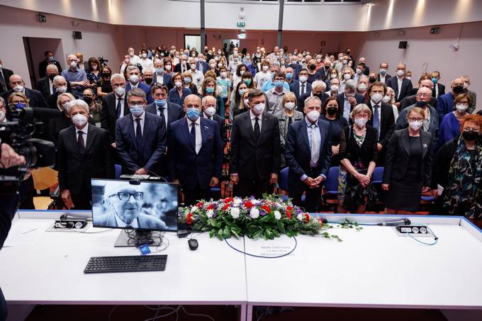 Predsednik Pahor je imel govor na žalni seji ob smrti Borisa Pahorja v Narodnem domu v Trstu