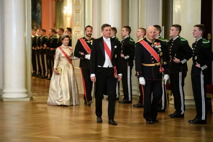 Kralj Harald V. in predsednik Pahor o skupnih vrednotah in trdnem prijateljstvu med obema narodoma in državama