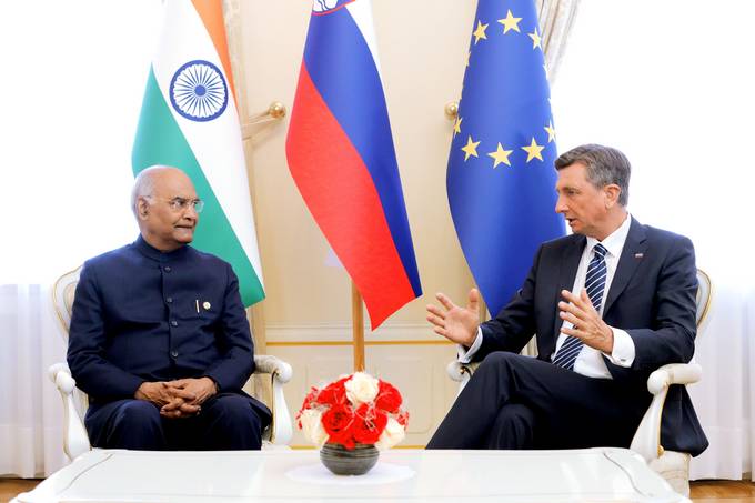 Predsednik Pahor ob prvem uradnem obisku indijskega predsednika v Sloveniji: Priložnost za odprtje novega poglavja v odnosih med državama