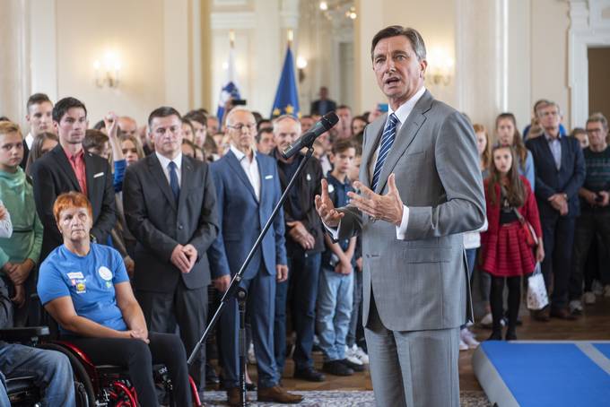 Predsednik republike je priredil sprejem ob predstavitvi pobude za razglasitev Dneva slovenskega športa kot državnega praznika