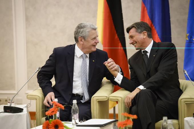 Predsednik Republike Slovenije Borut Pahor in predsednik Zvezne republike Nemčije Joachim Gauck