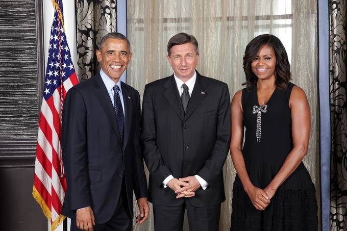 Predsednik republike Borut Pahor se je udeležil sprejema, ki ga za vodje delegacij 69. zasedanja Generalne skupščine OZN priredita predsednika ZDA Barack Obama s soprogo Michelle Obama,