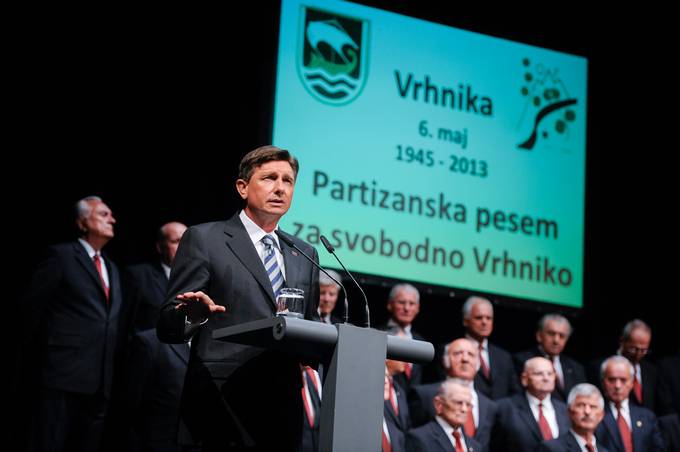 Predsednik Borut Pahor se je udeležil proslave ob dnevu osvoboditve Vrhnike izpod nacističnega okupatorja