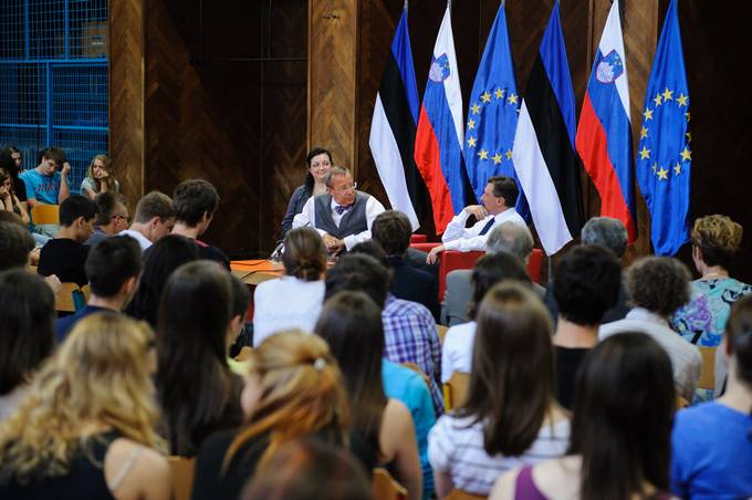 Predsednik republike Borut Pahor z estonskim predsednikom Toomasom Hendrikom Ilvesom