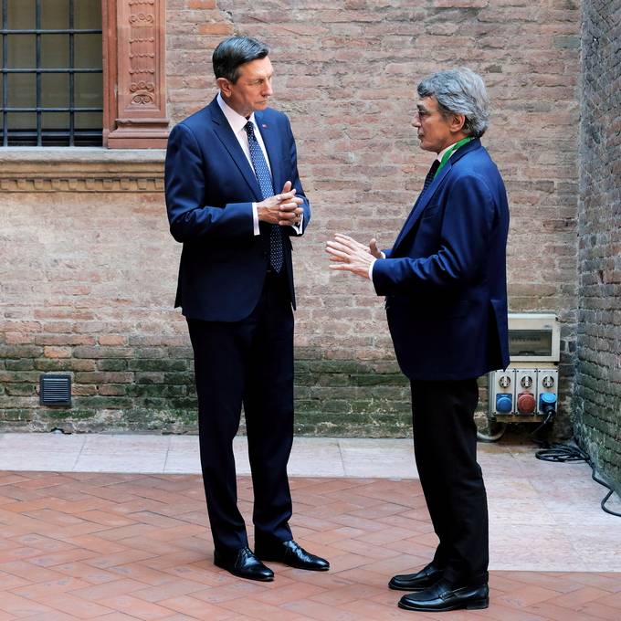 Predsednik Pahor se je v Bologni srečal s predsednikom Evropskega parlamenta Davidom Sassolijem