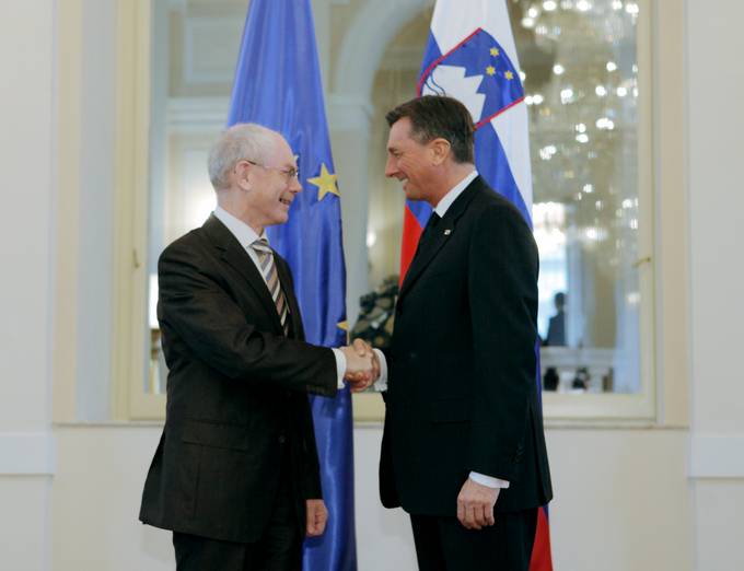 Predsednik Republike Slovenije Borut Pahor in predsednik Evropskega sveta Herman Van Rompuy