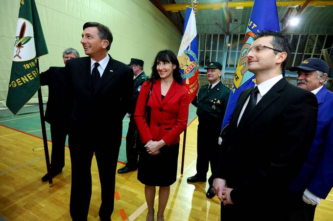 Predsednik republike in Tanja Pečar na proslavi ob dnevu Rudolfa Maistra