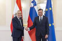 9. 12. 2022, Ljubljana – Predsednik Pahor še zadnjič gosti uradni obisk tujega državnika v Sloveniji - na njegovo povabilo je pri nas avstrijski predsednik Van der Bellen (Bor Slana/STA)